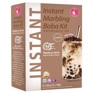 O's Bubble Instant Bubble Tee Kit Kaffeegeschmack (4x 60g) | Mit Tapiokaperlen und Strohhalm