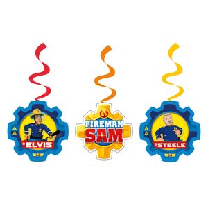 Spiral Wirbel | Feuerwehrmann Sam | 6 Stück | Kinder Party | Zimmer Dekoration