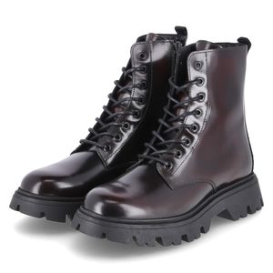 Apple of Eden Damen Stiefeletten/ Combat Boots ROMA 59 rot-schwarz Lackleder Größe: 39