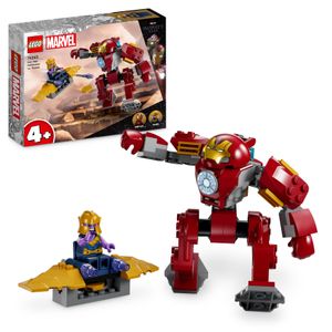 LEGO 76263 Marvel Iron Man Hulkbuster vs. Thanos Set für Kinder ab 4 Jahren, Superhelden-Action basierend auf Avengers: Infinity War, mit baubarer Actionfigur, Spielzeug-Flugzeug und 2 Minifiguren