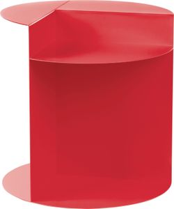 BELIANI Beistelltisch Rot Metall Rund Geometrische Form mit Ablage Designer Tisch Wohnzimmer