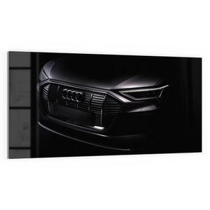 DEQORI Glasbild Echtglas 100x50 cm 'Audi Frontalaufnahme' Wandbild Bild modern Deko