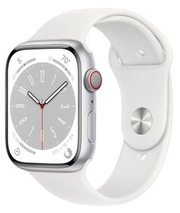 Apple Watch Series 8 Aluminium Cellular 45mm silber (Sportarmband weiß) *NEW*