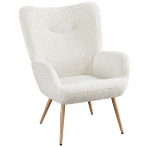 Yaheetech Relaxsessel Lehnstühle Ohrensessel Polstersessel Sessel für Schminktisch & Wohnzimmer Weiß