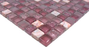 Handmuster Mosaikfliese Transluzent rosa Glasmosaik Crystal Stein rosa BAD WC Küche WAND MOS92-1002_m