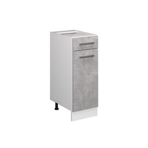 Livinity® Küchenunterschrank R-Line, 30 cm ohne Arbeitsplatte, Beton/Weiß