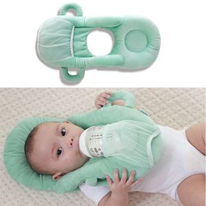 Melario Komfort Baby Kopfkissen Antiplatt gegen Kopfverformung Kissen Flaschenhalter Grün