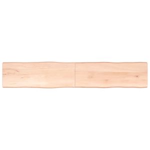 [Home] Tischplatte 220x40x4 cm Massivholz Eiche Unbehandelt Baumkante , Neue Mode 2024 im häuslichen Leben