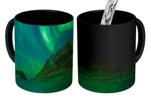 MuchoWow® Zauber Tasse Zaubertasse Magic Nordlichter - Sternenhimmel - Norwegen 350 ml Farbwechsel Becher Geschenk Geschenkidee - Magic-Tasse - Fototasse - Keramiktassen - Bilder - Tasse Kaffee - Getr