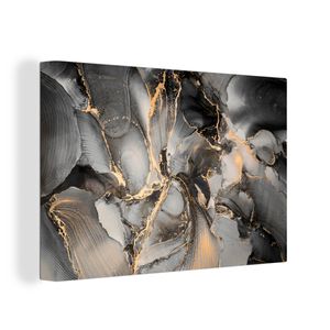 OneMillionCanvasses® Malba na plátně Nástěnná malba na plátně - Grey - Luxury - Gold - Marble - 120x80cm
