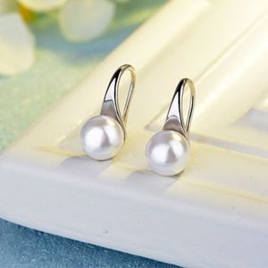 Große klare Perlenohrringe Runde Perlenohrringe Schmuck Klassische Ohrringe für Frauen