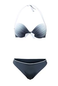 Class International Damen Push-up-Bikini, anthrazit-weiß, Größe:34, Cup Größe:D-Cup