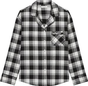 Marc O'Polo schlaf-oberteil nachthemd sleepshirt Cozy Flanell black check M (Damen)
