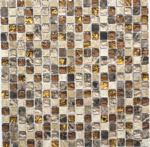 Mosaikfliese Transluzent beige braun Glasmosaik Crystal Stein beige braun MOS92-1303