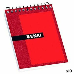 Schein Notizblock ENRI Rot 4 mm 80 Bettlaken (10 Stück)