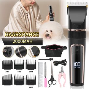CMYbabee Leise Hundeschermaschine dichtes fell, Wasserdichtes Schermaschine Hund Katze, Profi Hundetrimmer für Dickes, Langes und Lockiges Tierhaare, Schwarz