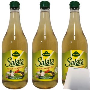 Kühne Salata Fertige Salatwürze auf Essigbasis 3er Pack (3x750ml Flasche) + usy Block