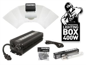 TRAFIKA pflanzenbeleuchtungs-kit elektronisches vorschaltgerät 400W: digitales ballast 400W + leuchtmittel 400W + 4m-kabel + umlenkrollen + reflektor