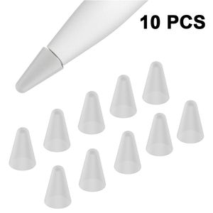 Apple Pencil Tips, 10 Stück Kappen für Apple Pencil 1. und 2. Generation, Silikon-Spitzenschutzhülle, kompatibel mit rutschfesten iPencil-Spitzen der 1. und 2. Generation(Transparent)