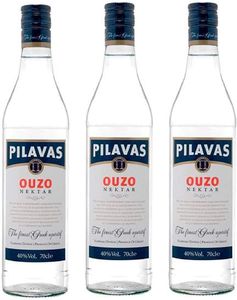 Ouzo Pilavas Nektar 3x 0,7l 38% Vol. | + 1 x 20ml ElaioGi Olivenöl