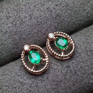 Liebes-Herz-Ohrring Natürlicher Smaragd-Ohrring Echter Original-Smaragd 925er Sterlingsilber