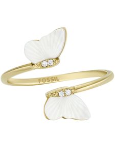 Fossil JF04423710505 Damen Ring Schmetterling Edelstahl Gold 53 (16.9)