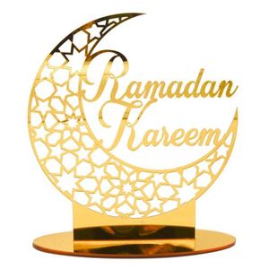Acryl-Eid-Dekorationen, Ramadan-Eid-Ornamente, durchbrochene Mondverzierung, Basteldekoration, Ramadan-Tischdekoration, Tischkunst für islamische Farbe BT001