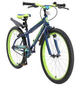 BIKESTAR Kinder Fahrrad ab 9 Jahre, 24 Zoll Urban Jungle Kinderrad, Blau Grün