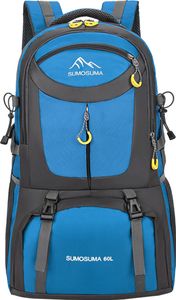 Sumosuma 60L Trekkingrucksack, Wasserdichter Trekkingrucksack, Campingrucksack Reiserucksack, Wanderrucksack, Großer Rucksack für Damen Herren, Blau Sumosuma 60L Trekkingrucksack, Wasserdichter Trekkingrucksack, Campingrucksack Reiserucksack, Wanderrucksack, Großer Rucksack für Damen Herren, Blau