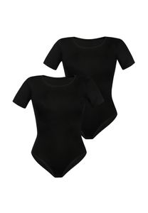 Teyli 2er Pack: Bodysuit für Frauen mit kurzen Ärmeln Shirty Female 2403-2 schwarz XXL