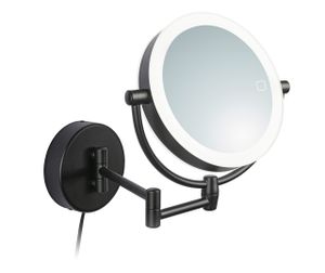 Libaro LED Kosmetikspiegel Modena Vergrößerungsspiegel (5x / 10x) 360° Schminkspiegel mit Wandmontage Dimmer schwarz