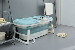 Schwänlein® Faltbare Badewanne für Erwachsene, ideal für kleine Bäder,praktisch und tragbar 117 x 62 x 55 cm