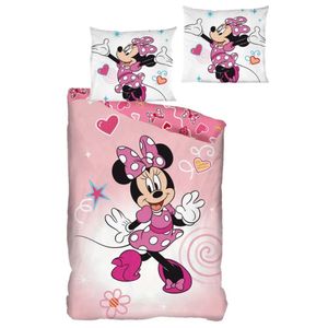 Disney Minnie Maus Flanell Kinder Bettwäsche Set 135-140x200 65x65 Baumwolle