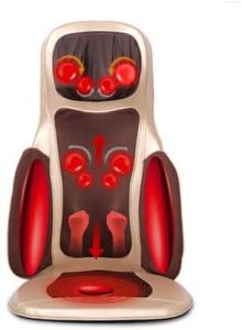 3D Massagegerät Elektrisch  Kissen Sitz und Hüften Kneten mit Wärmefunktion Rückenmassagegerät mit Wärmefunktion Auto Rückenmassagematte für Adult (Gold)