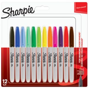 Sharpie Permanent Marker | Marker Stifte mit feiner Spitze | gemischte Farben | 12er Set