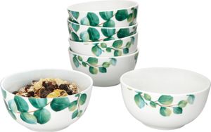 sada 6 eukalyptových misek Ø14cm bílý porcelán 400ml 6 osob
