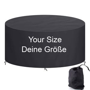 Personalisierte Abdeckung für Gartenmöbel, Runder Form, Maßanfertigung, Atmungsaktiv, Wasserabweisend, Schutzhülle, Gartentisch, alle Größen [131]