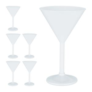 relaxdays Martini Gläser Kunststoff 6er Set