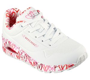 Skechers Damen Sneaker UNO LOVING LOVE Weiß/Pink/Rot, Schuhgröße:EUR 37