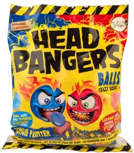 Head Bangers Balls Crazy Sour Geschmack Himbeere und Erdbeere 135g