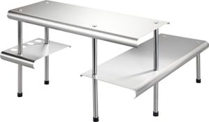 WENKO Küchen Regal Massivo Edelstahl Ecke Wand Kräuter Gewürze Ständer 3 Ablagen