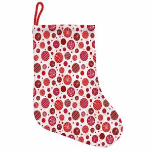 ABAKUHAUS Abstrakt Hängende Nikolausstiefel Weihnachtssocken, Kreise Schneeflockemotiven, Weihnachtsstrumpf zum Aufhängen, 25x35cm, Weiß Dark Pink