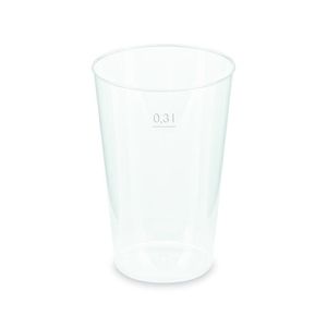 125x Mehrwegbecher Pfandbecher transparent PP Eichstrich 0,3 l Ø 7,9 cm