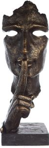 Casablanca by Gilde Dekofigur Skulptur Silence bronzefarben, grau H. 39 cm,89235