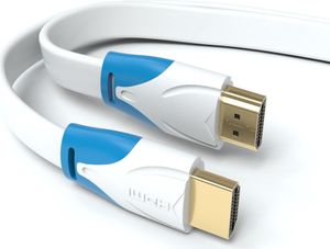 5m HDMI Kabel Flach in Weiß von JAMEGA | 4K Ultra HD 2160p 1080p | 3D ARC CEC