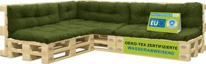 Pillows24 - Palettenkissen wasser- und UV-beständig - 8ER SET | Polster für Europaletten 120x80 - Palettenmöbel - Outdoor/Indoor, Grün