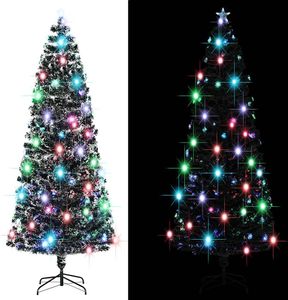 vidaXL Weihnachtsbaum mit Beleuchtung und Ständer 240 cm Glasfaser