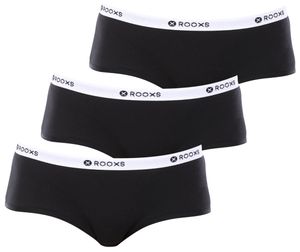 ROOXS Panty Damen, Hipster Panties (3er Set) Unterwäsche Damen Slip (XS-L) aus 95% Baumwolle, XS / schwarz / 3er Pack