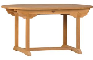 Gartentisch Teak Ausziehtisch Orvieto 150 > 210 x 100 cm als flexibler Holztisch aus Teak ausziehbarer und unbehandelter Teaktisch oval