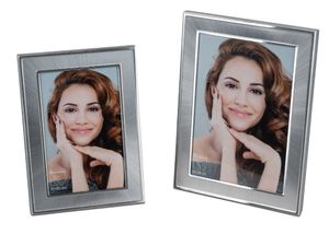 Fotorahmen, Bilderrahmen GEBÜRSTET für 10x15cm silber Alu Formano WA